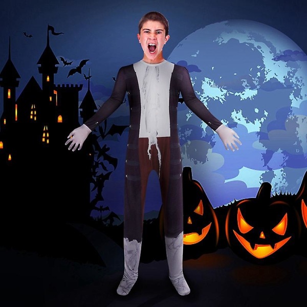 2023 Ny snygg Halloween-dräkt för barn Häxor är också galna 2 Jumpsuit Mask Cosplay Anime Julfödelsedagspresent för barn 130cm