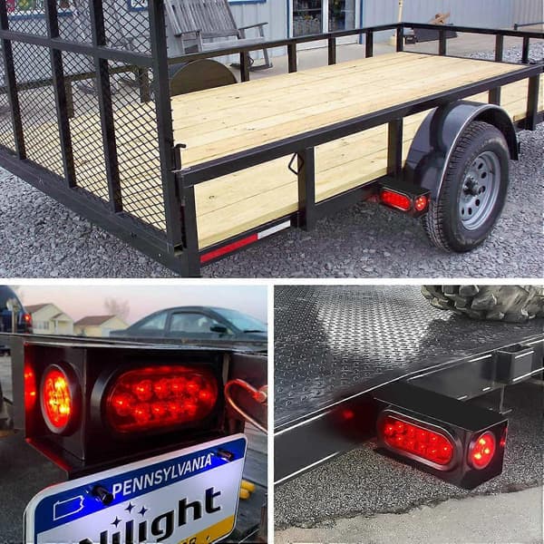 2 STK Tilhenger LED Baklykter Side Markeringslys Vanntett Stopp Bremselys for Bobil Lastebil