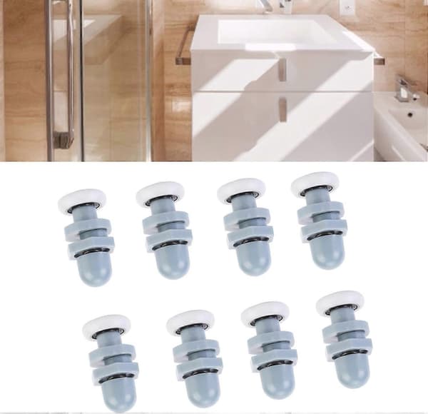 20 mm Duschdörrsrulle, Rulle för Duschskjutdörr, 8-pack Badrumsduschdörrsrullar, Duschdörrshjul i Plast
