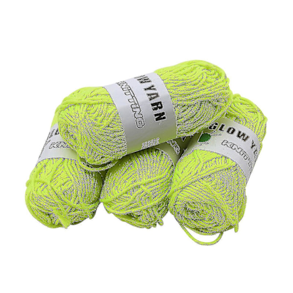 Lysende Ull DIY Vevd Håndstrikket Polyester DIY Glødende Garn Håndverk A4
