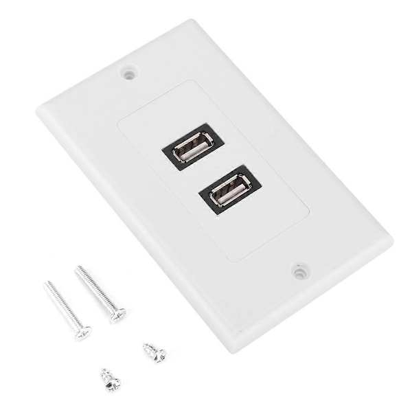 Dobbel USB2.0 veggplatepanel for hjemmekontor, bygning, hotelldekorasjon