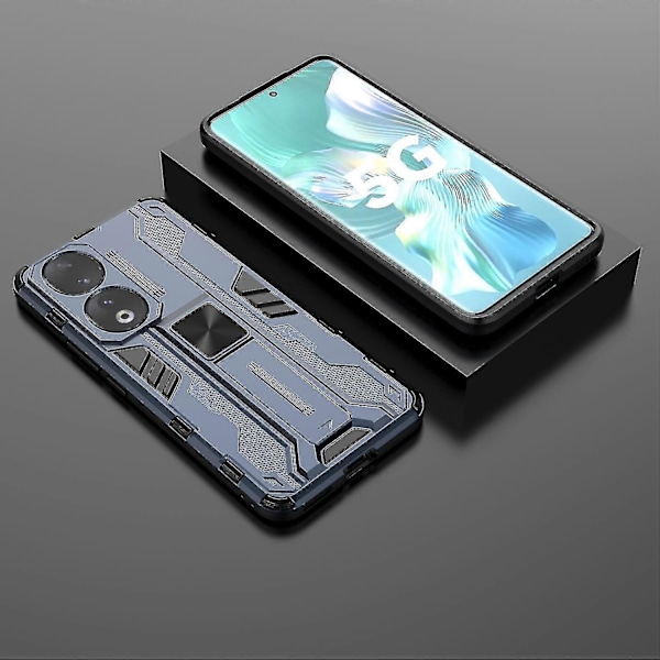For Honor 90 Anti-drop Telefondeksel Med Støtte Hard PC + Myk TPU Beskyttelsesetui Blue