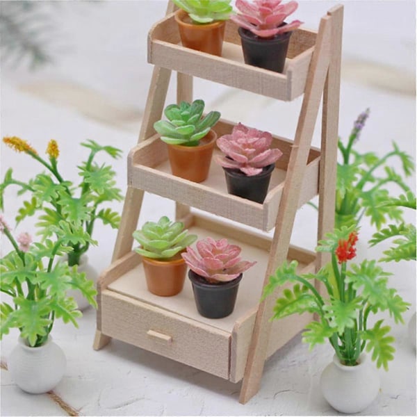 10 st Mini Konstgjord Växt Miniatyrdekorationer Blomdekor Mini Tillbehör Mini Krukor Mini Växter Fuskväxt