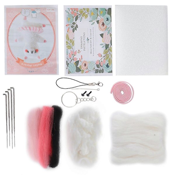 Nålefiltningssæt Uld Kemisk Fiber DIY Dyr Håndlavet Legetøj Kunsthåndværk til Begyndere (185# Ballet Alpaca)