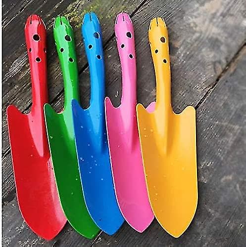 Mini Färgglad Metall Handskyffel, Spackelset Trädgårdsredskap För Blomjord Plantering Grävning Omplantering - Perfekt Trädgårdspresent För Barn (5-pack)