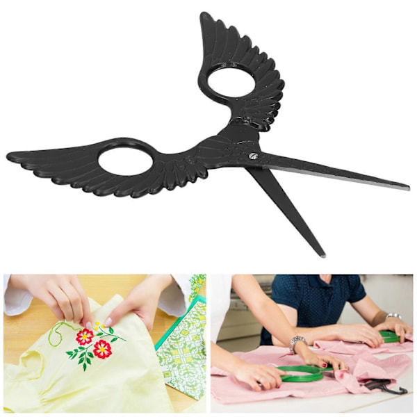 DIY Håndsaks Vintage Husholdningsbroderi Rustfritt Stål Håndverk Syutstyr Svart