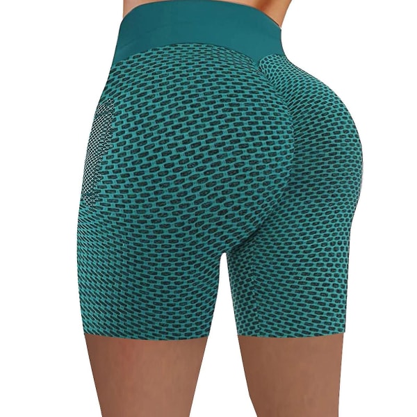 Tflycq Dam Stretch Leggings Fitness Löpgymnastikfickor Aktiva Shorts Yogabyxor Green XL