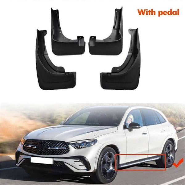 Stænklapper Mud Flaps Mudguards til GLC260 GLC300 X254 2023 2024 Tilbehør, med Pedal