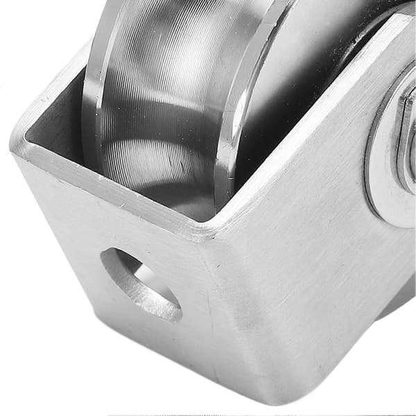 U-formet rillehjul, rustfrit stål, skinnehjul til skydelåge, industriel vogn, 48 mm diameter