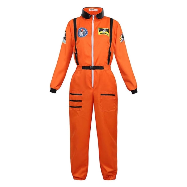 Halloween Astronaut Cosplay Kostym Personlig Space Man Rollspel Bodysuit För Kvinnor Män Orange Adult 160