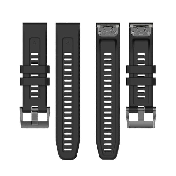 Silikonarmband 26mm för Garmin Fenix 7x/6x/5x Klocka Rem Loop Armband Black