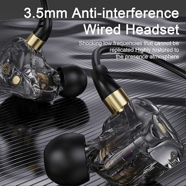 Øretelefon In-ear Stereo Surround HD-kompatibel Samtale med MIC 3.5mm USB HiFi Lyd Kablet Øretelefon Datatilbehør