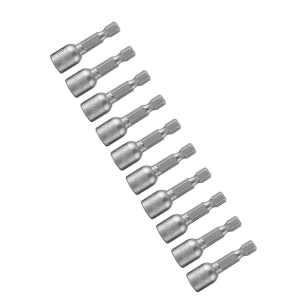 10 stk/sett 1/4\" Skaft Metrisk Sekskantpipe Magnetisk Muttertrekker Sett for Drillmaskiner