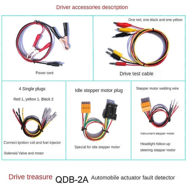 QDB-2A 3A Bil Tændspole Tester Bil Tomgangs Stepmotor Solenoidventil Injektor Aktuator Fejl Detektor Driver