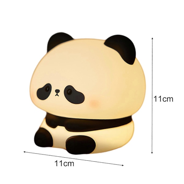 Tegneserie Panda Form Varmt Blødt Lys Tre Gear Lysstyrke Justering Vandtæt Stødsikker Atmosfære Lys Børneværelse Sengelampe