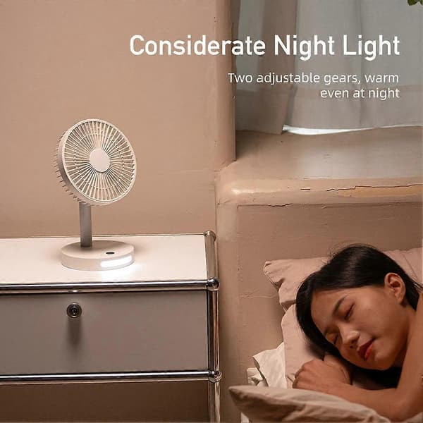 Sommer Ny Desktop Lille Ventilator Usb Hjem Smart Digital Display Kontor Mini Desktop Natlys Elektrisk Ventilator Hvid