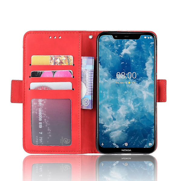 Etui til Nokia 8.1 Deksel Justerbar Avtakbar Kortholder Magnetisk Lukking Lær Lommebok Etui I
