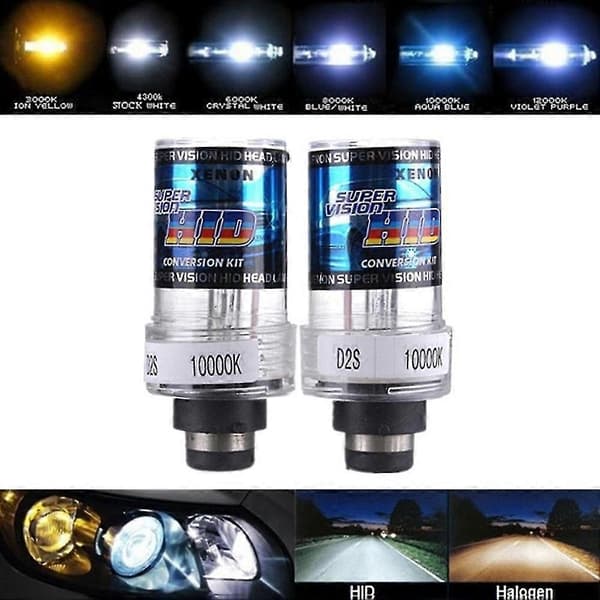 2 stk./sæt D2s 35w Super Lys Bilkørsel Forlygte Hid Xenon Lys Lampe 10000K
