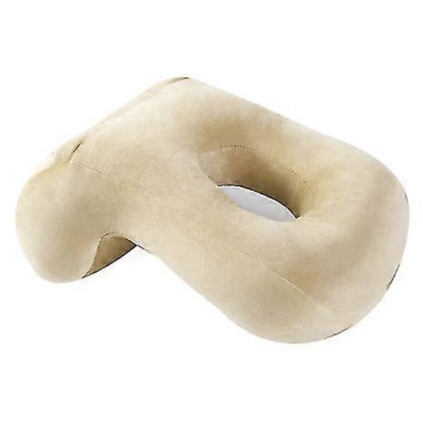 Muistivaahtomuovinen päiväunipäätyyny, monikäyttöinen ontto pehmoinen yksivärinen tyyny beige