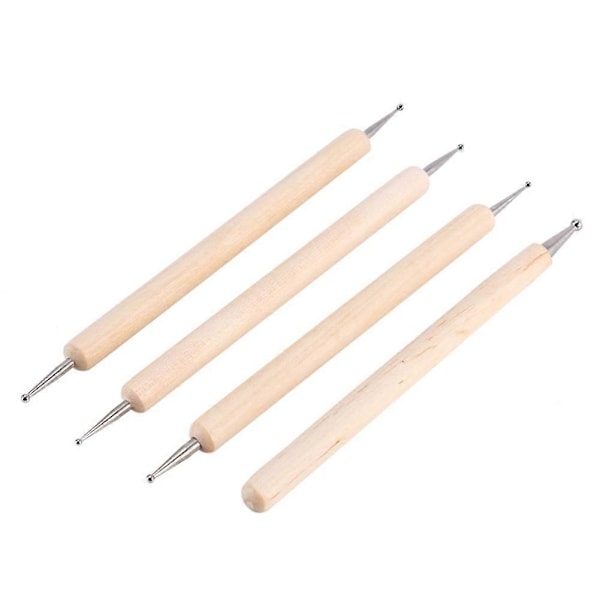 4 stk DIY Keramikk Kulepenn Polymerleire Skulptur Preging Modellering Håndverksverktøy
