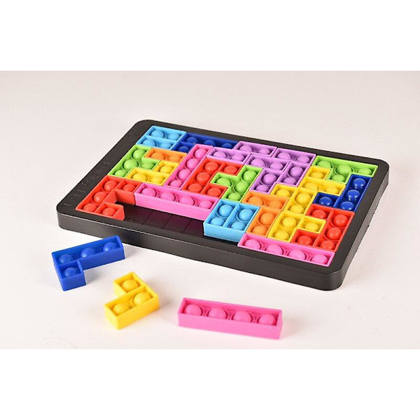 Tetris Silikon Byggklossar Pusselspel Pedagogiska Leksaker