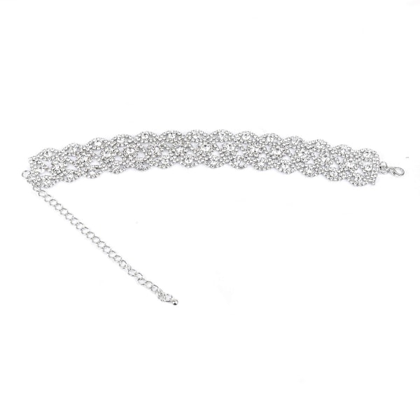 Rhinestone Choker Halskjede Smykker Justerbare Krage Halskjeder Sølv Chokers For Kvinner Og Jenter
