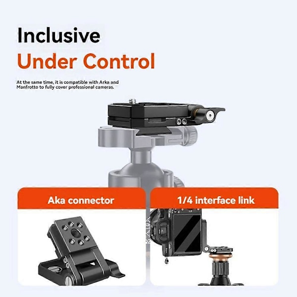Foldbar Kamera L-beslag Vertikal Horisontal Skift Hurtigudløserplade DSLR Kameraer Stabilisator