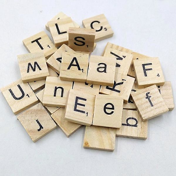 100 kpl puisia aakkosneliöitä englanninkielisillä kirjaimilla DIY-askarteluun, lasten puulelu Qinhai