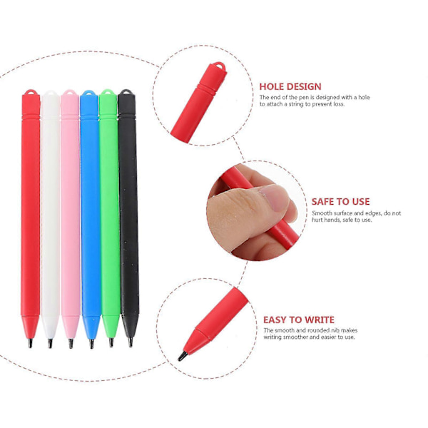 6 stk Tablett Tegnepenn Barn Skrivetablettpenner LCD Skrivetablettpenn Tablettpenn Barn Stylus Touchpenn
