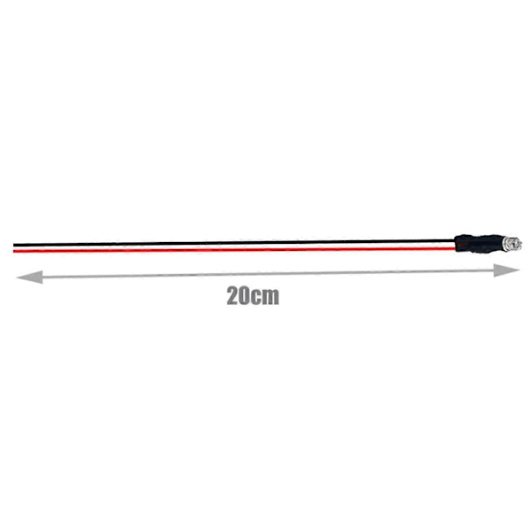 100 stk. Parti 20 cm Ferdig Koblet 5 mm LED Lys Lampe Pære Ferdigkablet Lysdiode for DIY Hjemmedekorasjon DC3.7V-12V D