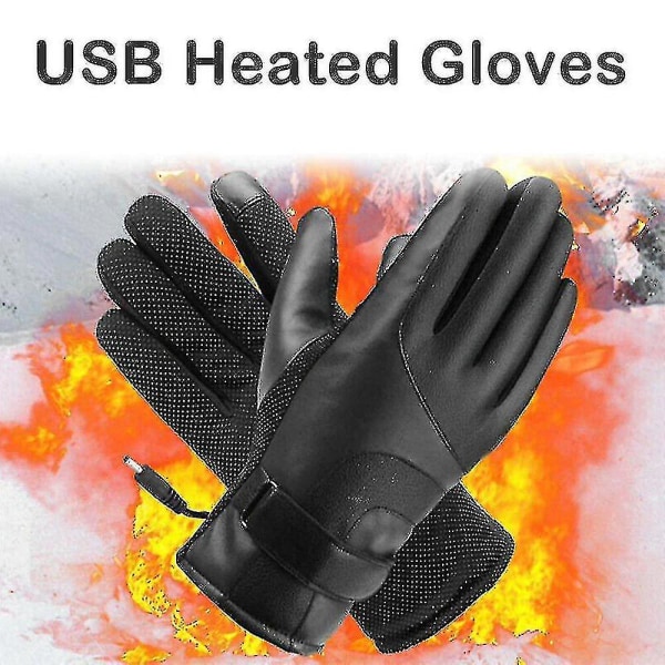 Unisex uppvärmda handskar Uppladdningsbara elektriska pekskärmar Anti-halkshandskar