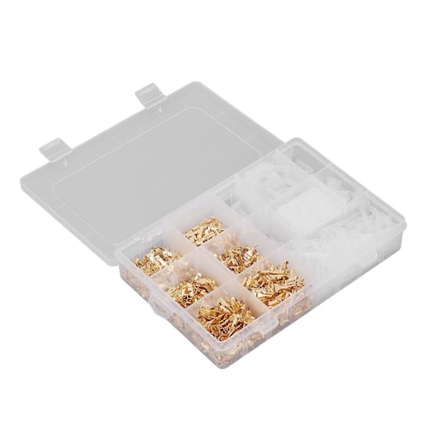 900 stk Sett Mannlig Hunn Spade Terminal 2.8mm 4.8mm 6.3mm Isolert Ledning Krympekontakter med Isolerende Hylser Kit