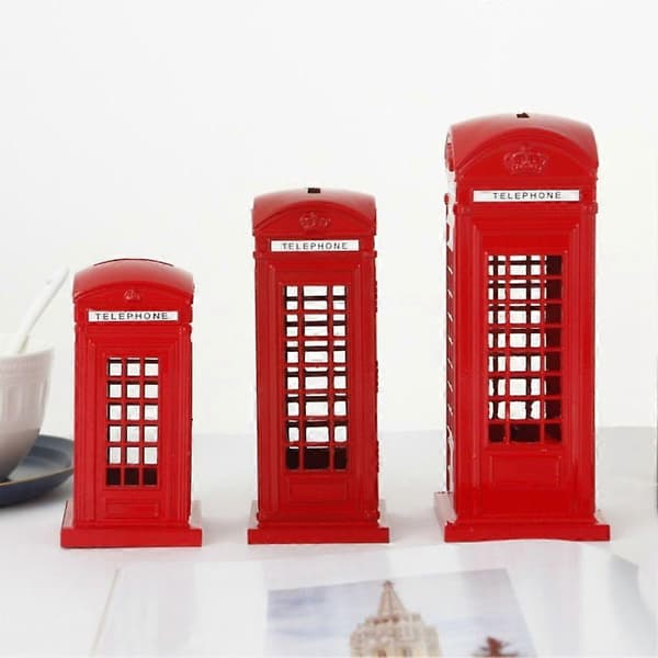 Telefonkiosk Sparegris Suvenir Flott Gave til Barn Hjemmedekorasjon 13cm