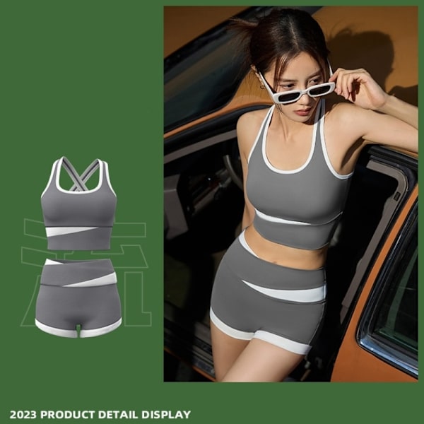 Träningsset Dam Yoga Tvådelat Set Dam 2pcs Set-SeaRockGrey M