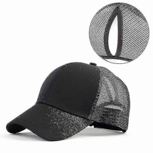 Simpel Truckerkasket Unisex Justerbar Mesh Baseball Reklame Forskellige Farver Black