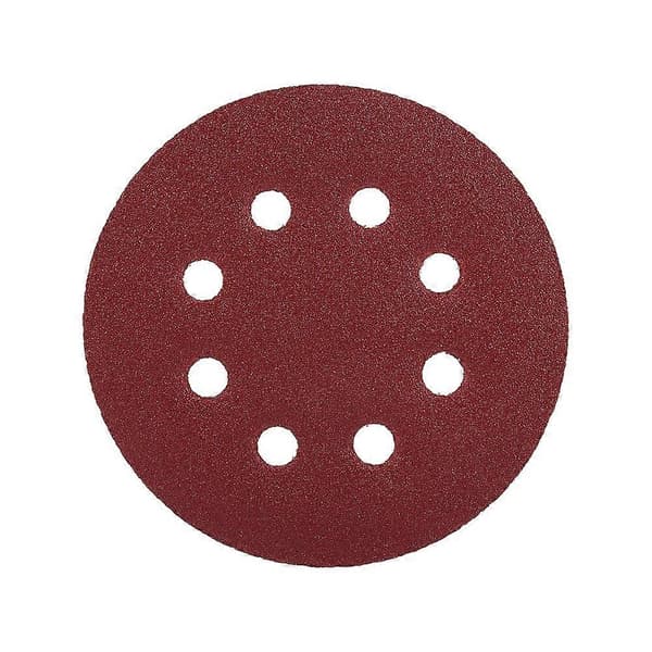 125mm Rund Form Röd Slipskiva 8 Håls Sandpapper (120#)