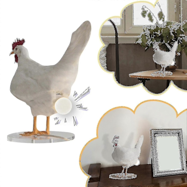 Kylling LED Lampe Egg Nattlampe Utstoppet Egg Bordlampe