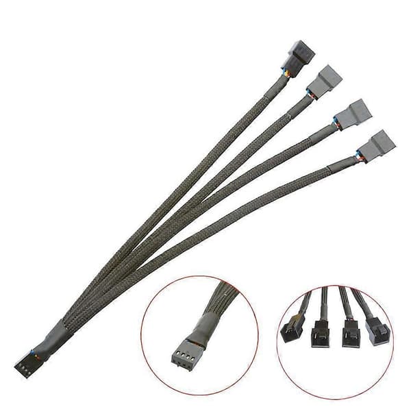 4-Pin Computer Køleblæser Adapterkabel 4-i-1 Computer CPU Blæser Adapterkabel Computer Køler Patch Cord Køleblæser Tilbehør