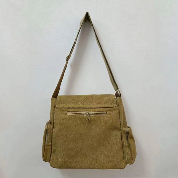 Totoro Canvas Messenger Bag för Kvinnor Dam Handväska Khaki