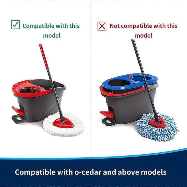 Rødt erstatningshode for sentrifugemopp, passer til Vileda/O-Cedar Easywring sentrifugemoppbase, tilbehør til trekantet roterende mopphode med plastskive