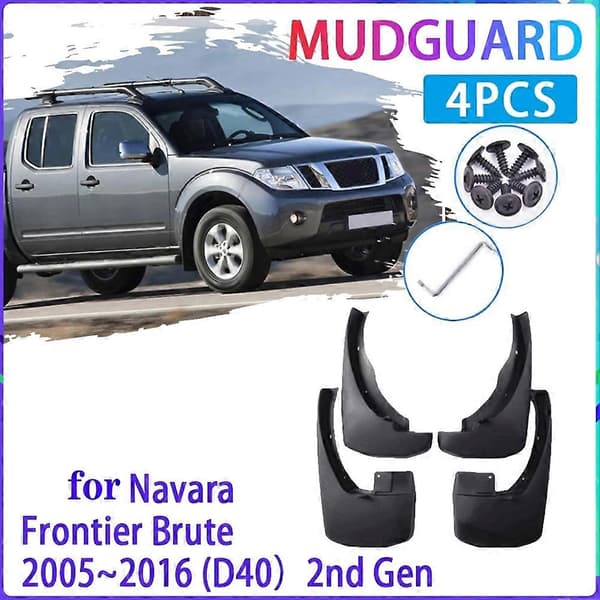 Sprutskjermer for bil, gjørmeklapper for Navara Frontier D40 2005-2016