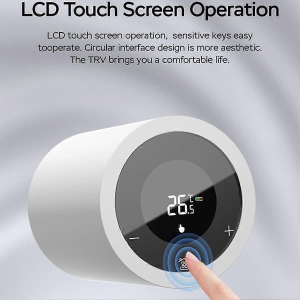 LCD Berøringsskjerm Zigbee Intelligent Radiatoraktuator App-kontroll Termostatisk Radiatorventil Temperaturkontroller B