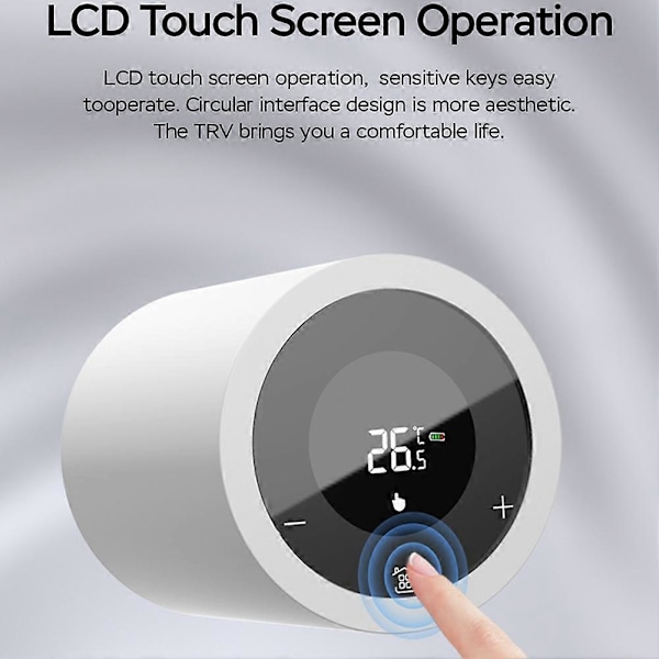 LCD Touch Screen Zigbee Intelligent Radiator Aktuator App Kontroll Termostatisk Radiatorventil Temperaturregulator B