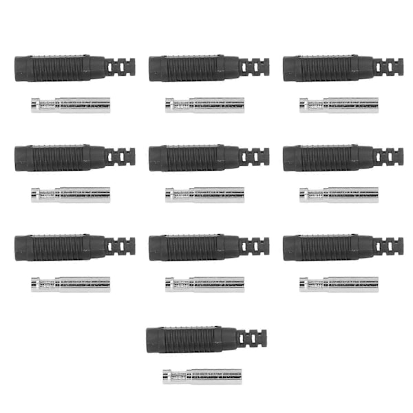 10 Sæt Banan Hun Socket Messing PA Jack Stik Isolationsrør Tryk Pasform Adapter J.10031Sort
