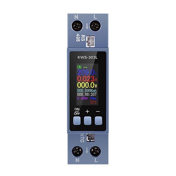 LED Digital Energimätare DIN-skena Montering Voltmeter Amperemeter Wattmeter AC 100-290V med RS485 KWh Effektmätare