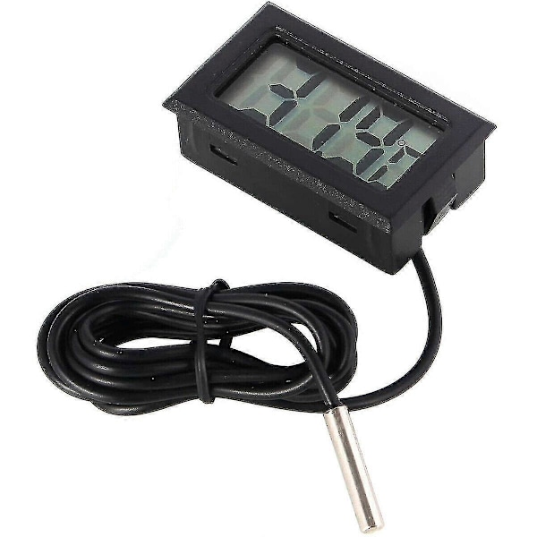 2-5m Mini Termometer Temperatur LCD-display Digital m/ Probe Sort-kabel VærktøjP20211224657 3M
