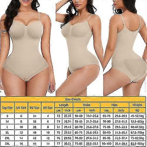 Helkroppsformare Shapewear Sömlös Fast Magekontroll Slimmande Bodysuit för Kvinnor XL