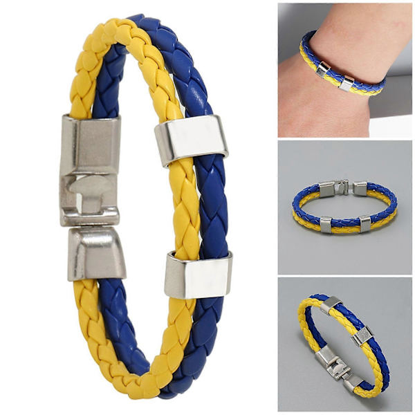 Flätat Armband Iögonfallande Slitstarkt Lättviktigt Herr Konstläder Flätade Armband för Män