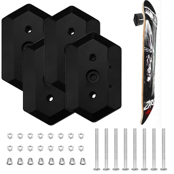 4 st Skateboard Väggfäste Skateboardhängare för Visning och Förvaring av Skateboarddeck