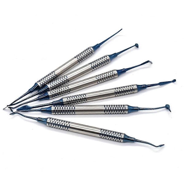 6 stk. Dental Kompositt Resin Fylt, Non-Stick Dental Fylling, Dobbelthodet Restaureringsverktøy, Blå